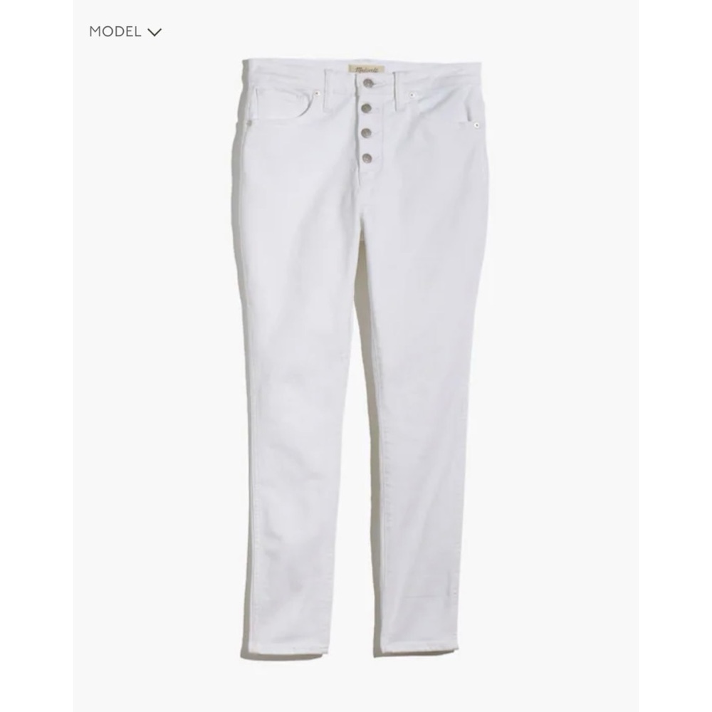 Madewell Curvy High-Rise Skinny Crop Jean Button-Front Edition - Pure White 31T